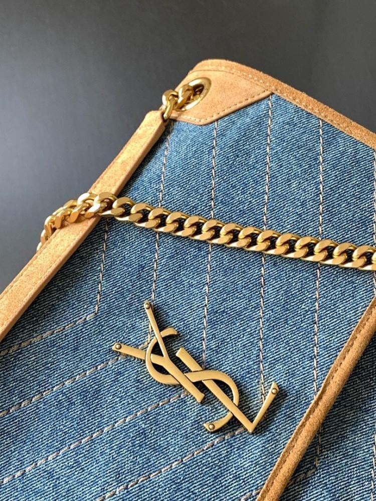 Modern Luxury Gold Leather Top Handle Bag