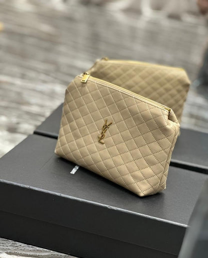 Modern Elegant Gold Quilted Lambskin Bag
