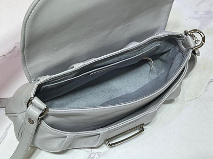 Modern Refined Pink Woven Denim Shoulder Bag