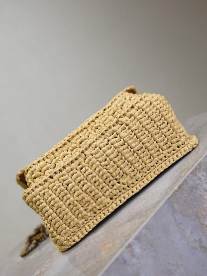 Niki Raffia Top Handle Bag