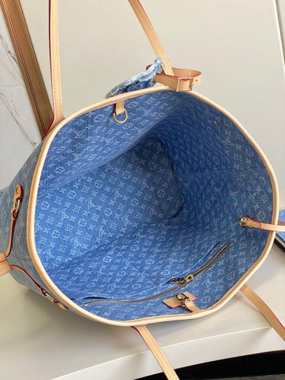 Neverfull Monogram Denim Top Handle Bag