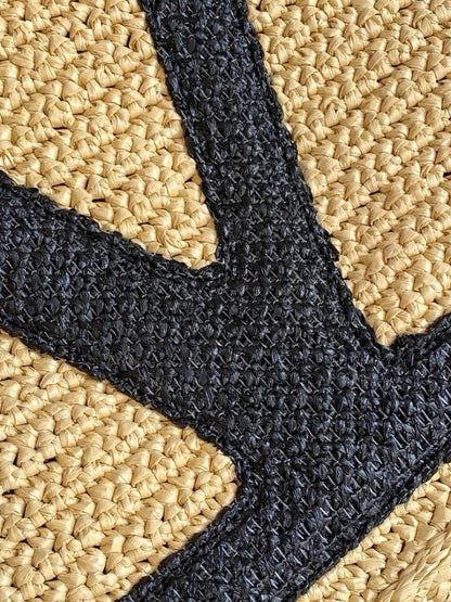 VLogo Signature Raffia Crossbody Bag