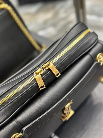 Modern Elegant Gold Calfskin Shoulder Bag