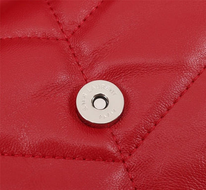 Classic Italian-Inspired Silver Quilted Leather Shoulder Bag