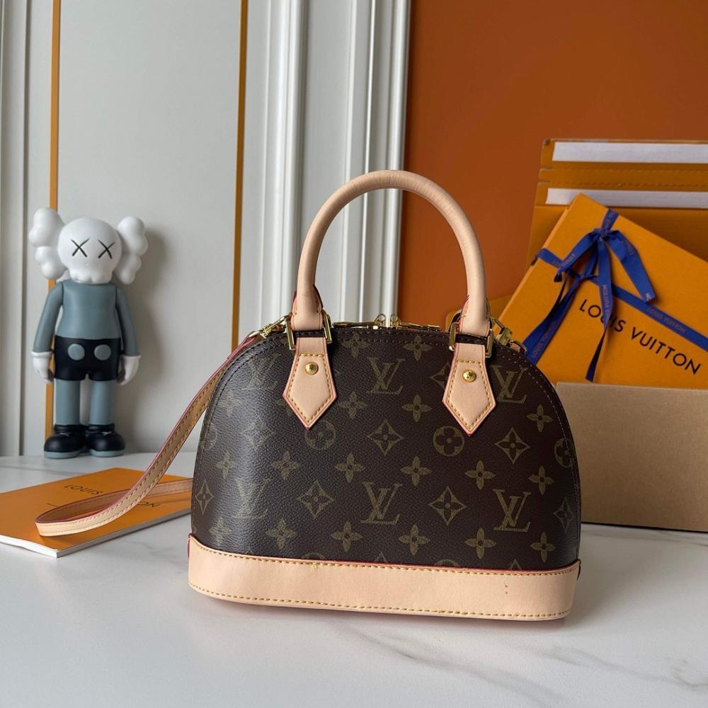 Alma Monogram Leather Shoulder Bag