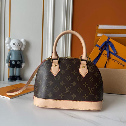 Alma Monogram Leather Shoulder Bag