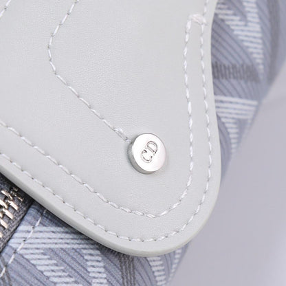 Stylish Refined Grey Leather Crossbody Bag