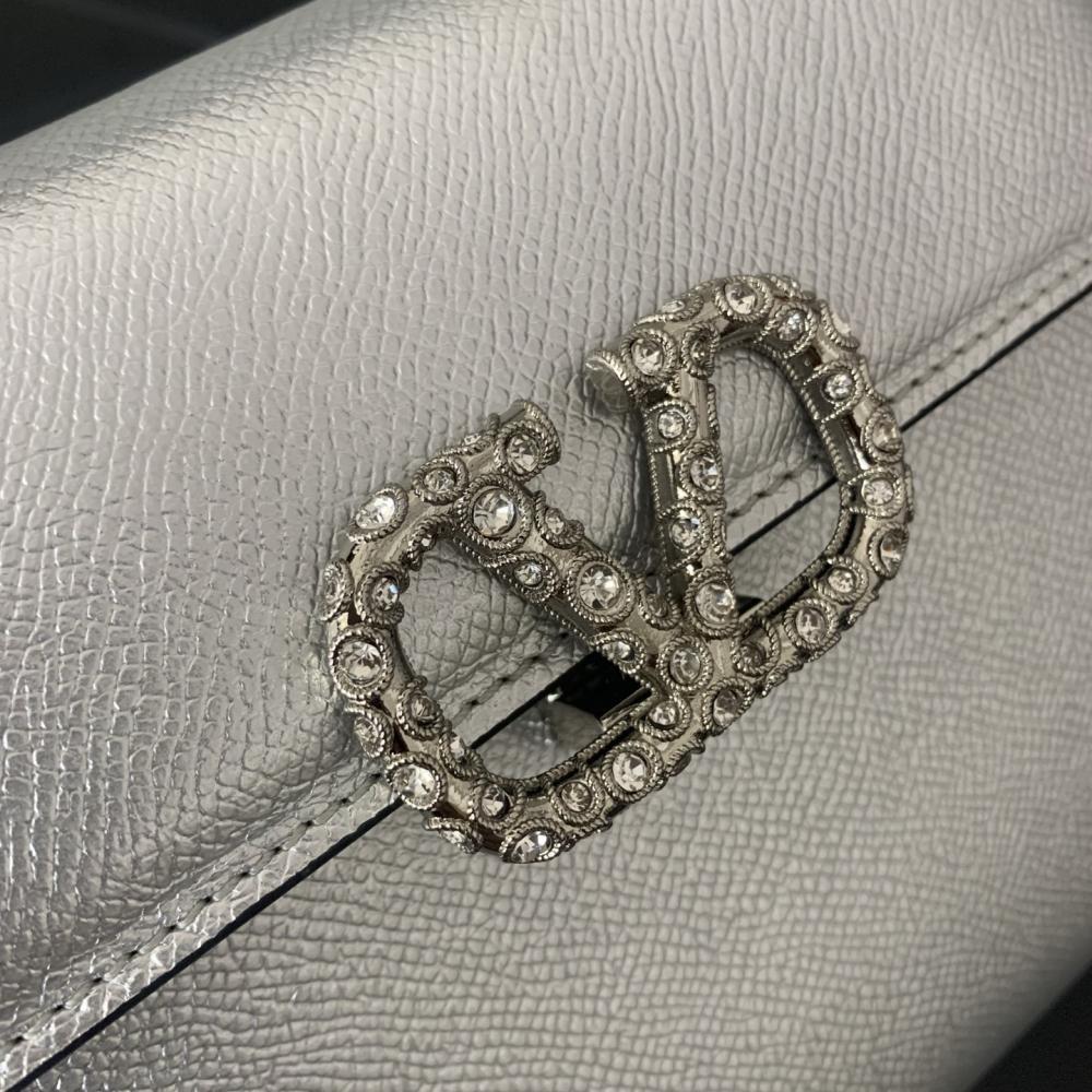 Crystal-Embellished Calfskin Shoulder Bag