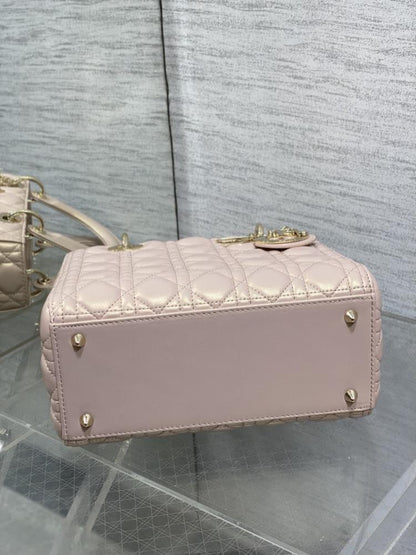 Alma Pink Lambskin Top Handle Bag