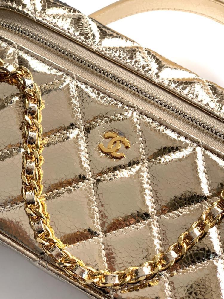 Gold Leather Shoulder Bag