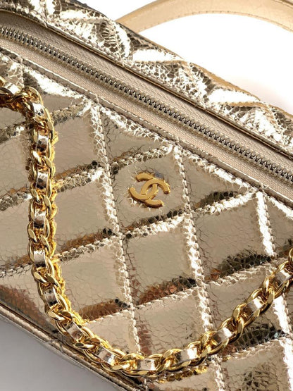 Gold Leather Shoulder Bag