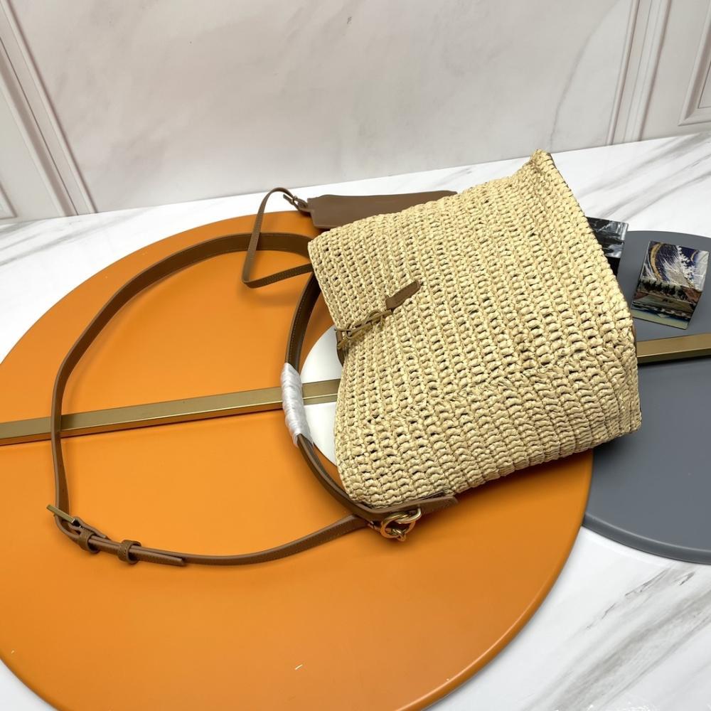 Woven Leather Bucket Bag