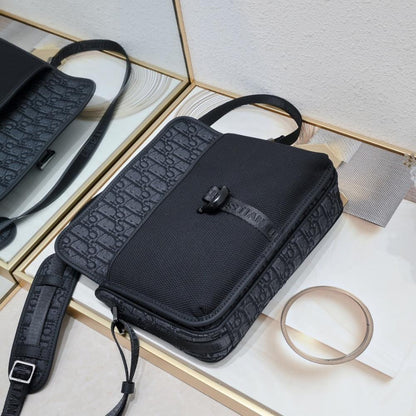 Modern Refined Black Printed Crossbody Bag