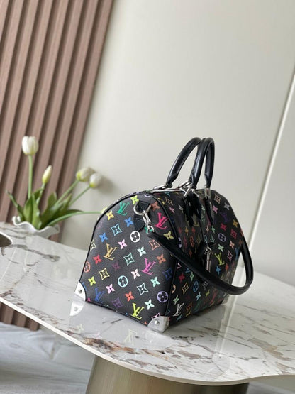 Italian-Inspired Stylish Monogram Leather Shoulder Bag