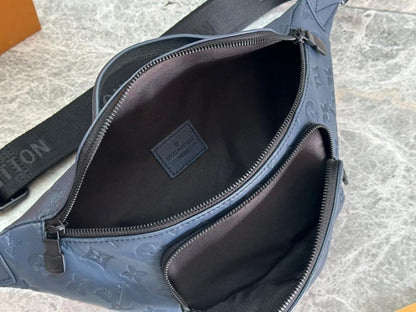 Modern Italian-Inspired Monogram Leather Shoulder Bag