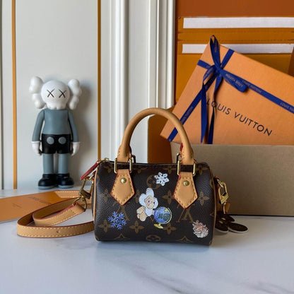 Speedy Monogram Leather Top Handle Bag