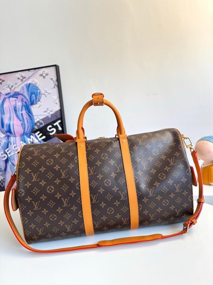 Keepall Monogram Leather Travel Bag