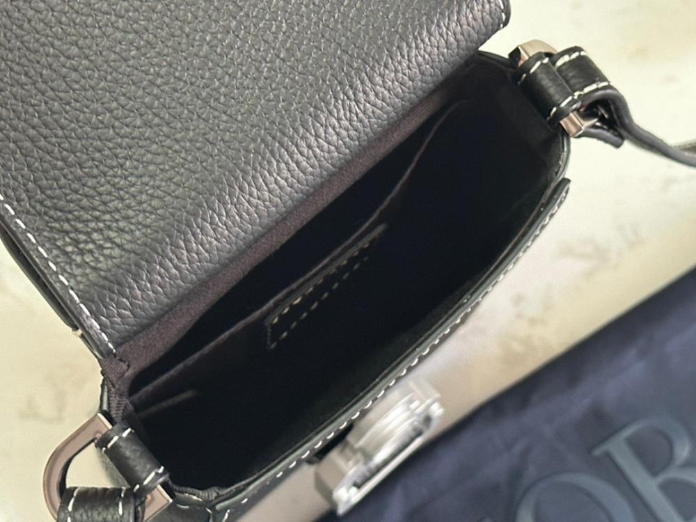 Saddle Black Calfskin Crossbody Bag