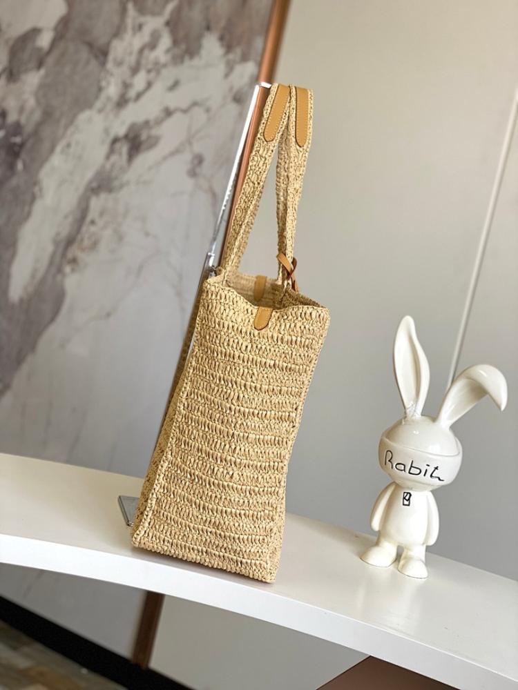 Elegant Stylish Woven Raffia Top Handle Bag
