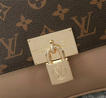 Elegant Stylish Gold Monogram Leather Shoulder Bag