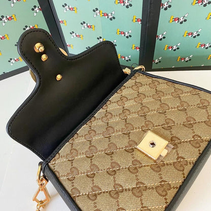 Elegant Refined Quilted Canvas Shoulder Bag
