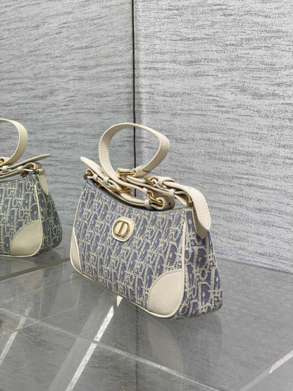 Refined Woven Top Handle Bag
