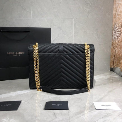 Italian-Inspired Luxury Black Leather Shoulder Bag