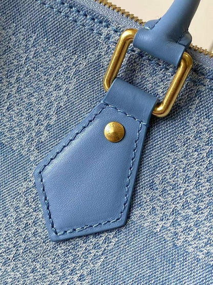 Modern Refined Denim Top Handle Bag