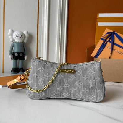 Modern Gold Denim Shoulder Bag – Limited Edition