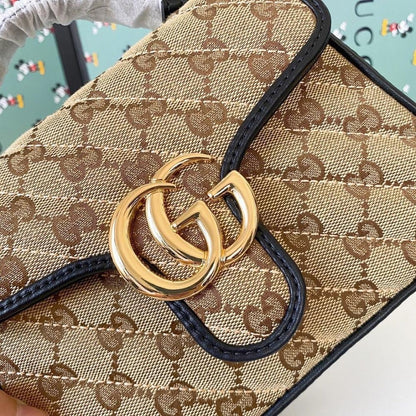 Elegant Refined Quilted Canvas Shoulder Bag