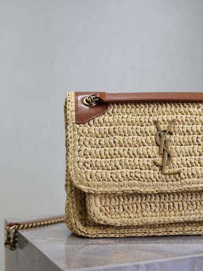 Niki Raffia Top Handle Bag