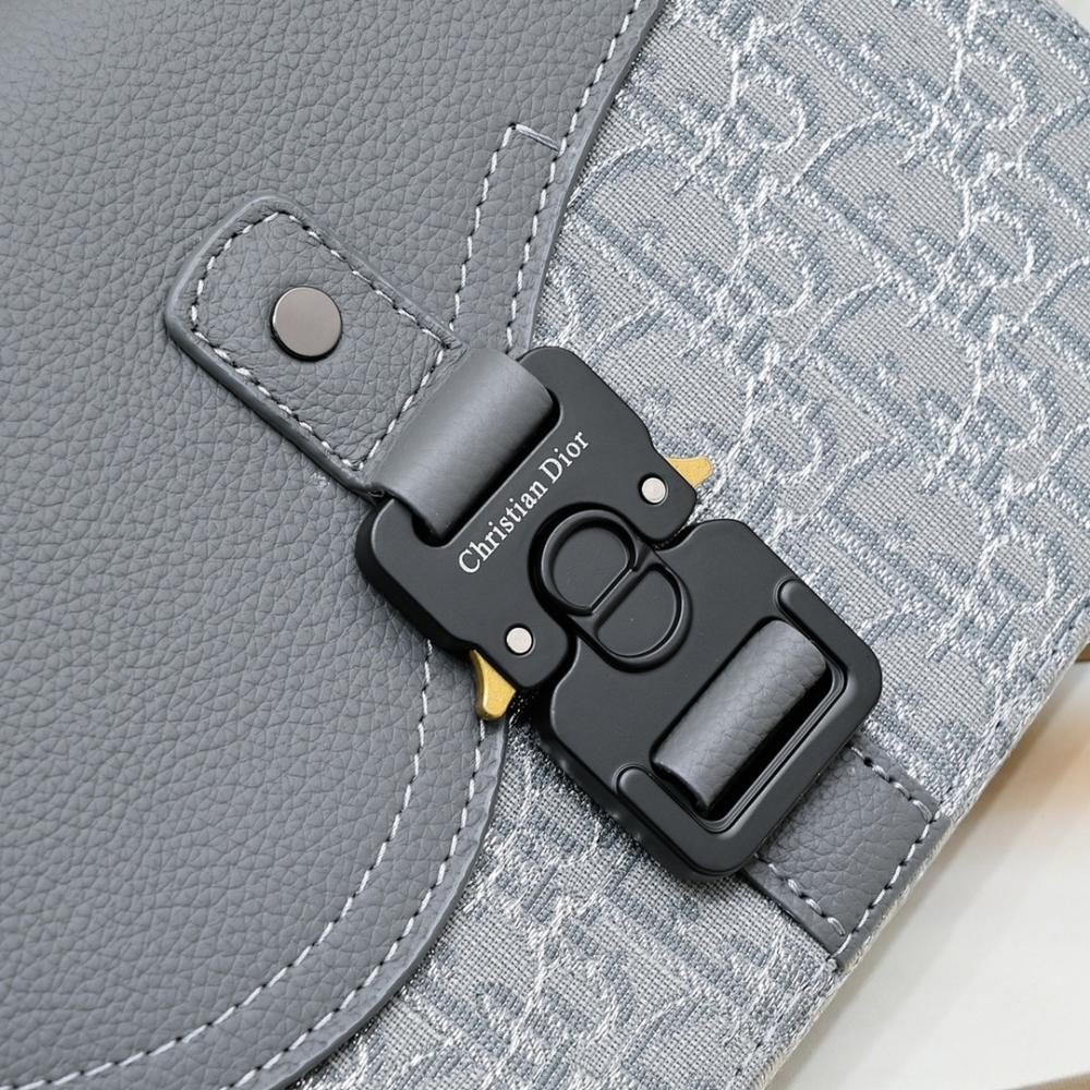 Saddle Black Printed Calfskin Shoulder Bag