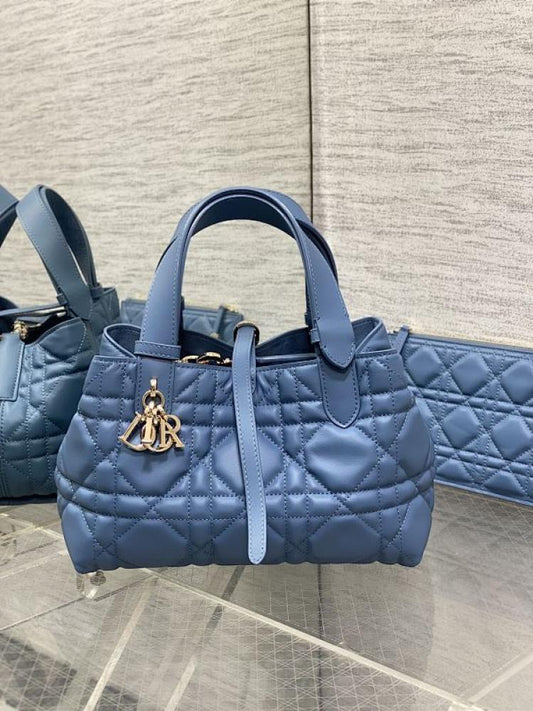 Classic Blue Calfskin Top Handle Bag
