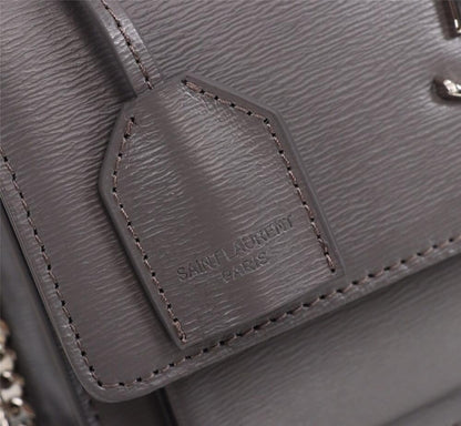 Elegant Refined Silver Leather Shoulder Bag