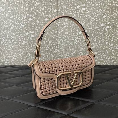 Woven Calfskin Top Handle Bag