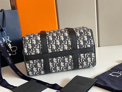 Modern Black Printed Calfskin Shoulder Bag – Limited Edition