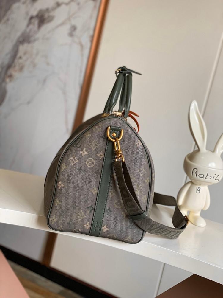 Keepall Gold Monogram Leather Travel Bag