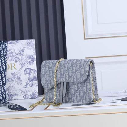 Stylish Premium Blue Calfskin Shoulder Bag
