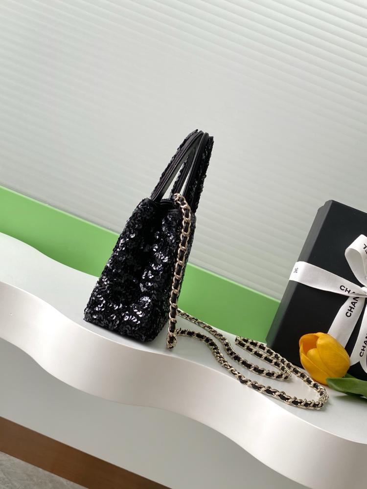 Mini Kelly Shopping Bag with Sequins