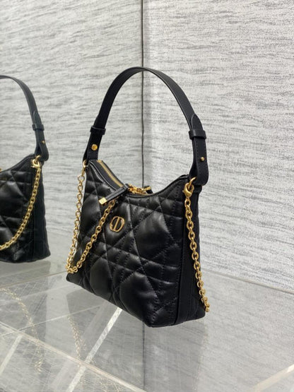 Embroidered Lambskin Shoulder Bag