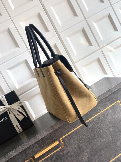 Suede Top Handle Bag