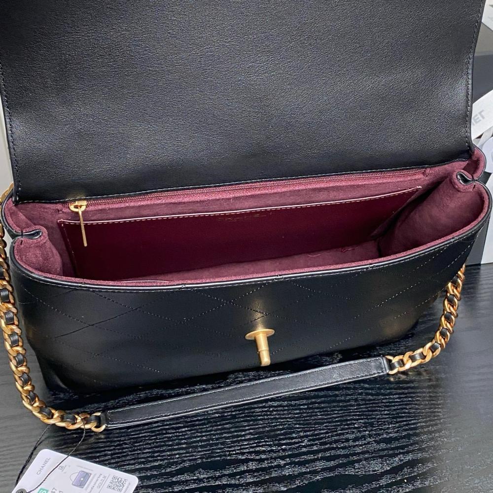 Gold Calfskin Top Handle Bag