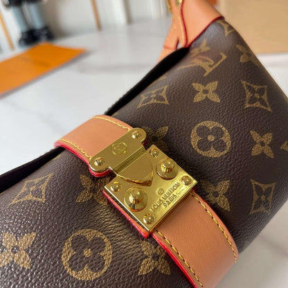 Italian-Inspired Stylish Monogram Leather Shoulder Bag