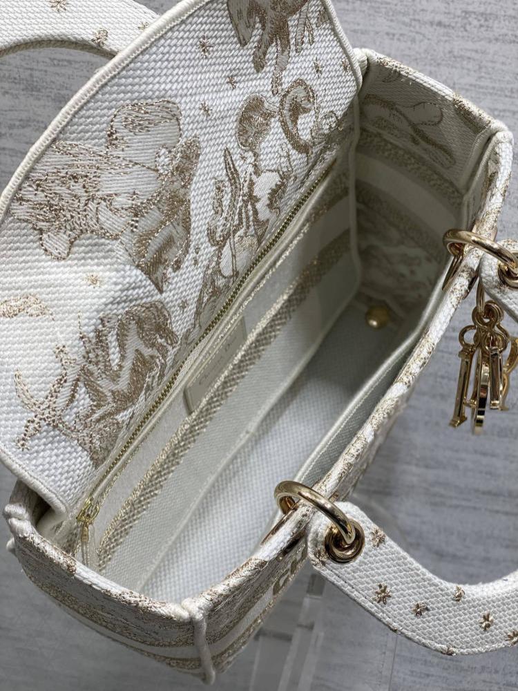 Gold Embroidered Top Handle Bag