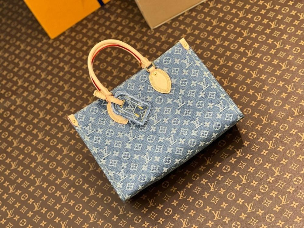 Classic Italian-Inspired Denim Shoulder Bag