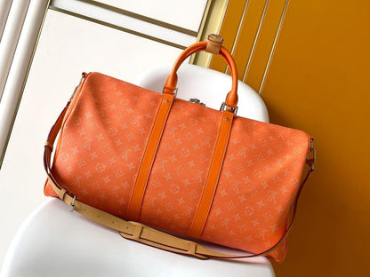 Monogram Leather Travel Bag
