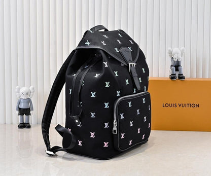 Elegant Refined Embroidered Denim Backpack