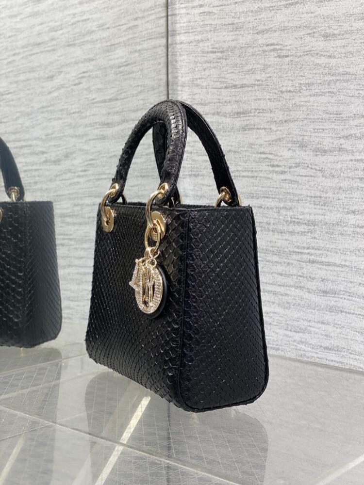 Mini Lady Bag in Black Python