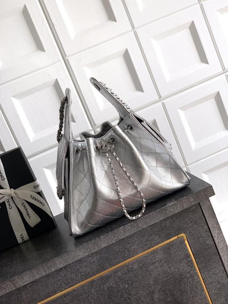 Gold Leather Bucket Bag