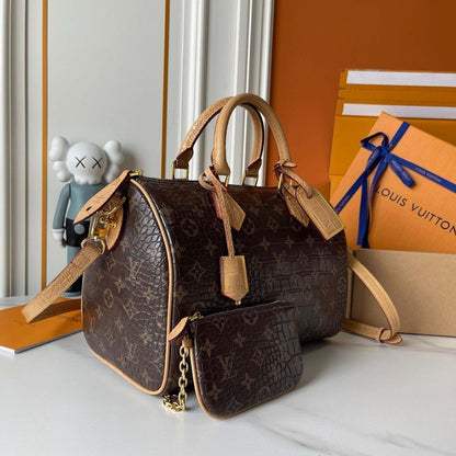 Modern Stylish Monogram Calfskin Top Handle Bag